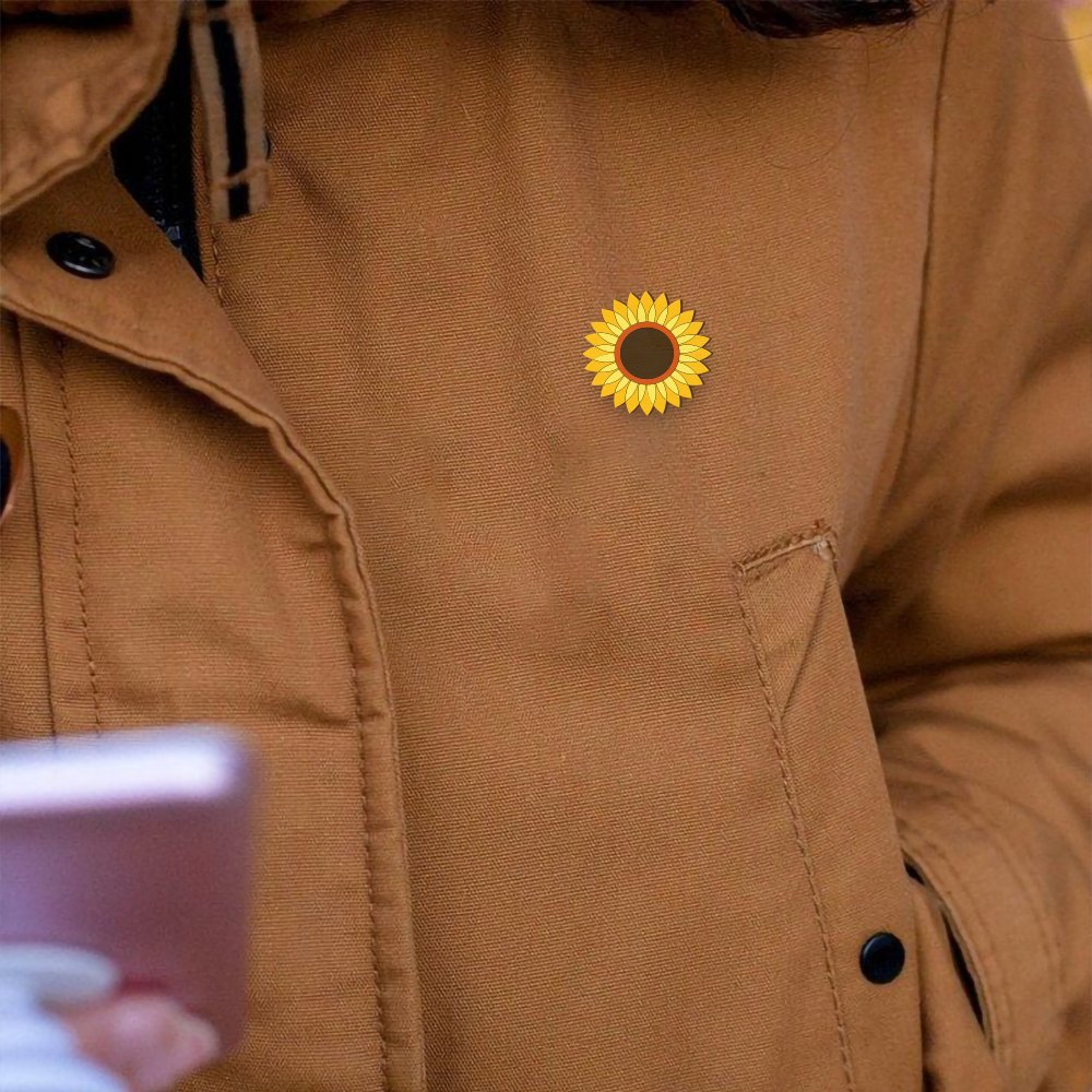 Sunflower Hand Painted Wooden Pin