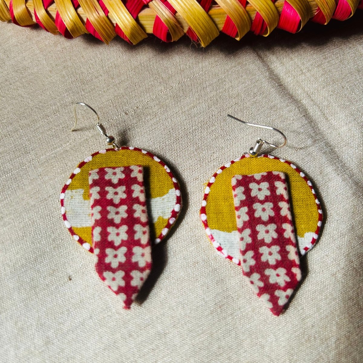 Surya Textile Earrings | Handcrafted by Artisans