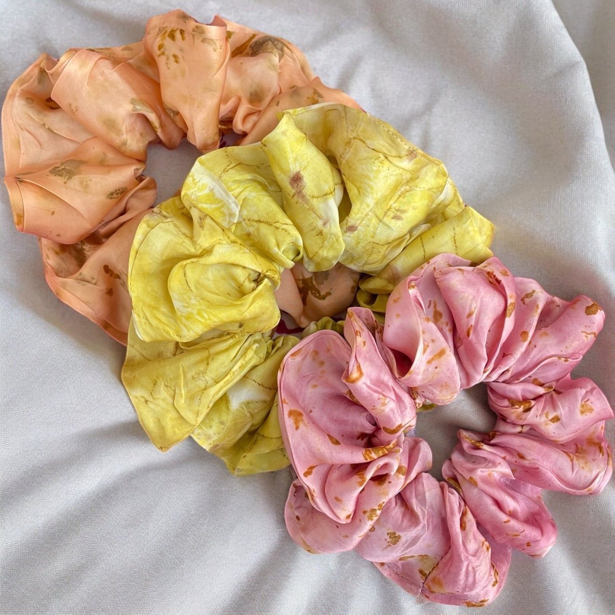 Eco-printed Scrunchies- Set of 3