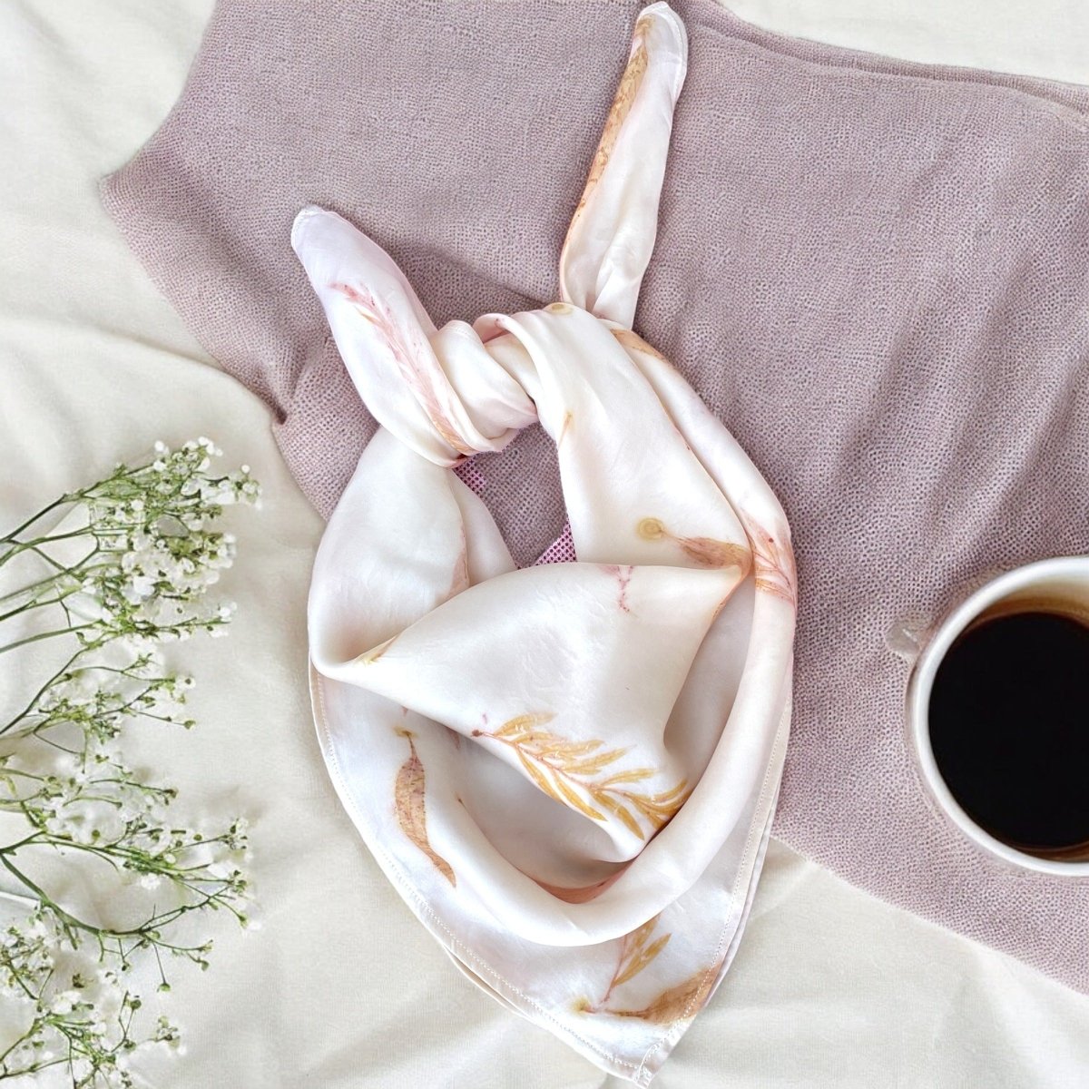 Leafy Grace Beige Bandana
