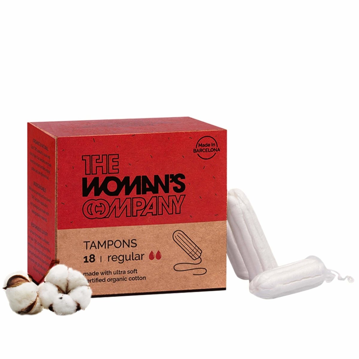 Tampons without Applicator 18 Piece, 100% Organic, Chemical Free