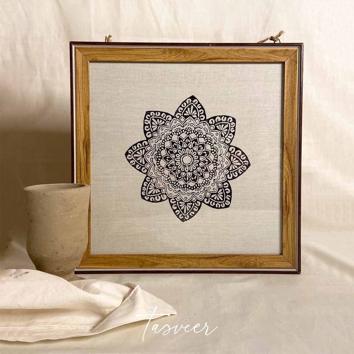 Tasveer Intricate Mandala Floral Block Print Frames