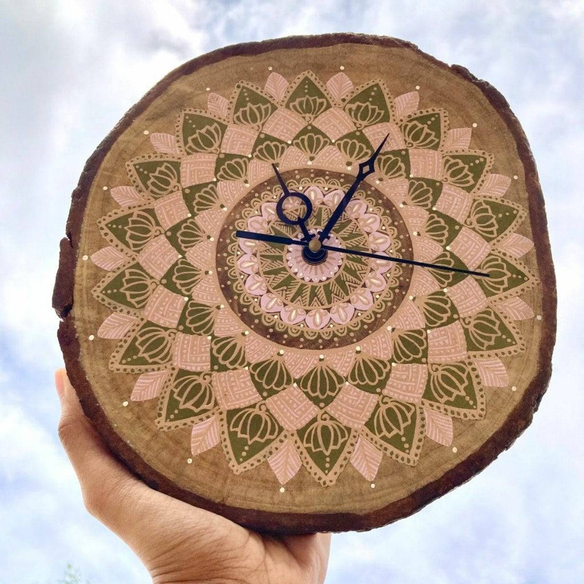 Teak Wood Slice Wall Clock