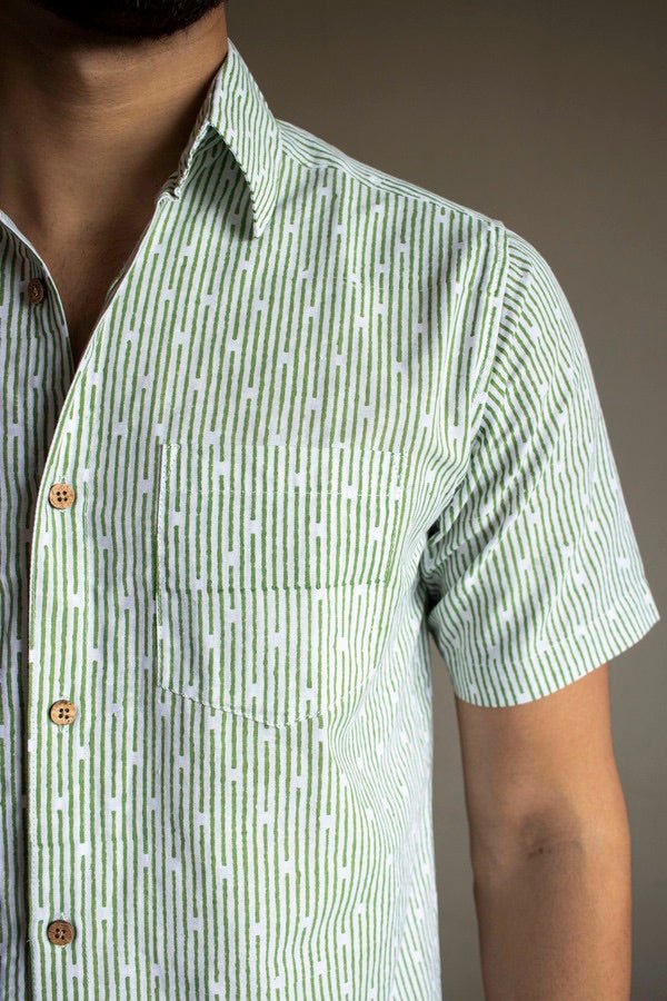 TENCEL™ Lyocell-Linen Half Sleeve Shirt - Green Lakeer