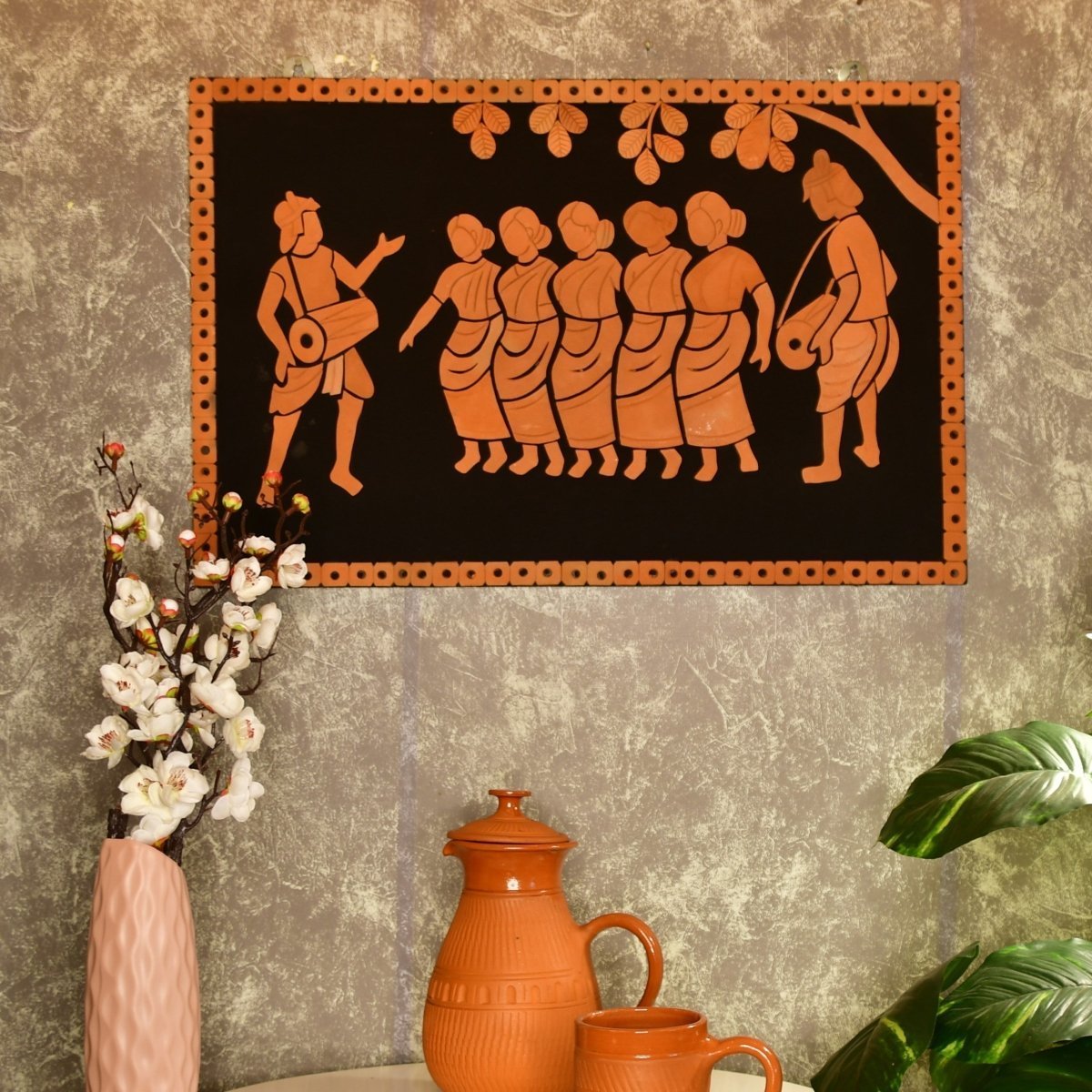 Terracotta Tribal Dance: Artisan Home Decor Elegance and Culture