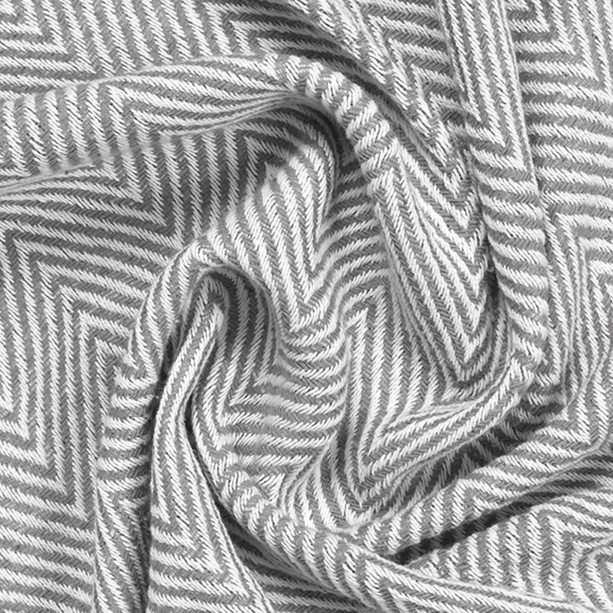 Buy The Gris Chevron Cotton Throw | Shop Verified Sustainable Bed Linens on Brown Living™