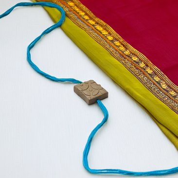 Tiny Treasures Square Shape Eco-Friendly Rakhi with Free Roli & Seeds!