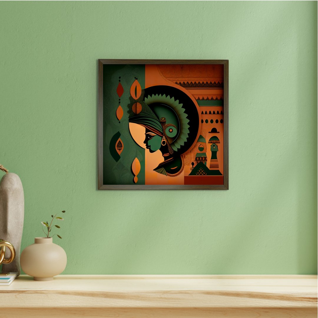 Sowpeace's Handcrafted Rajasthani Fusion Wall Art – Seagreen, Terracotta, Earth Black, Set of 3 Premium Decor