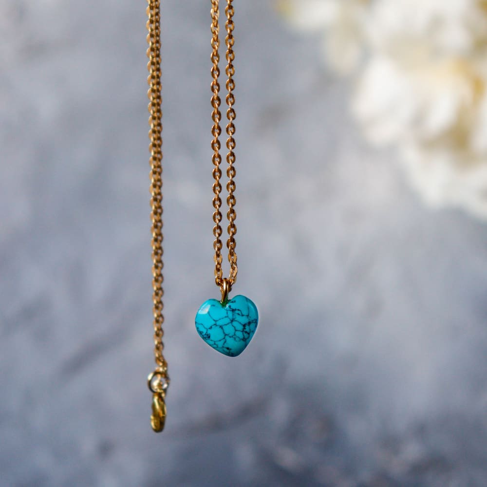 Turquoise Stone Pendant with GoldenChain