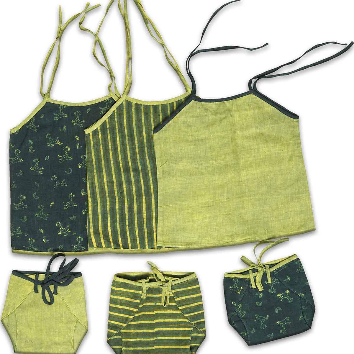 Unisex Classic Jhabla Set Of 3 Green