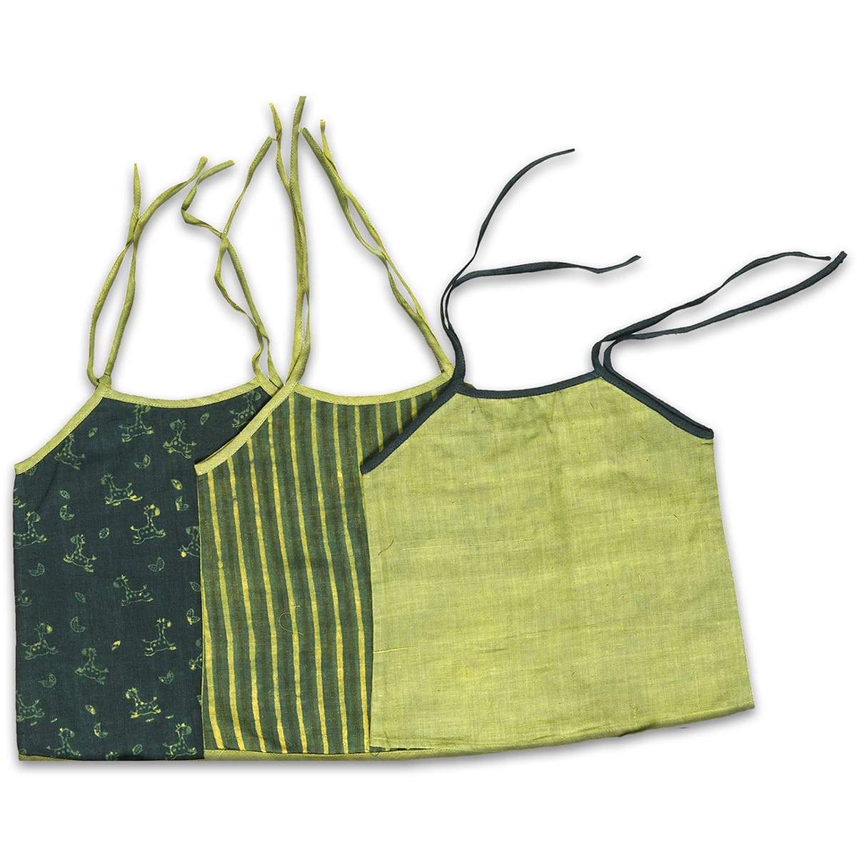 Unisex Classic Jhabla Set Of 3 Green