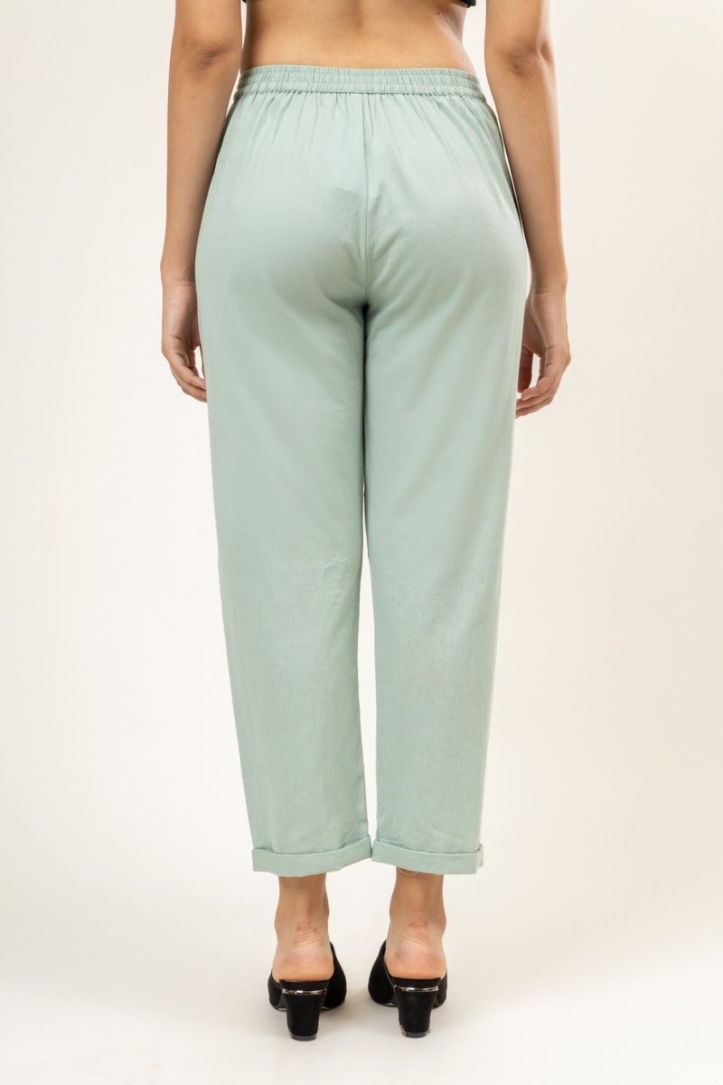 Upcycled Cotton Jade Green Pants