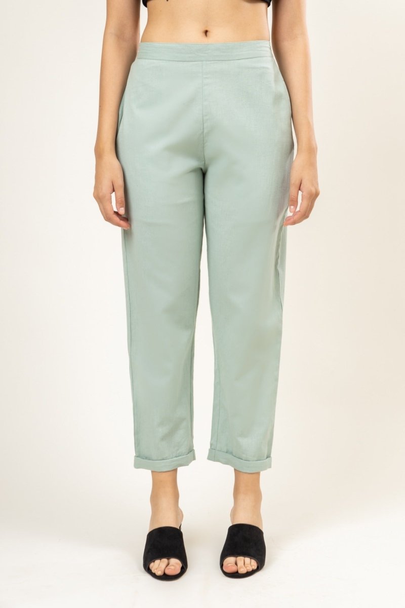 Upcycled Cotton Jade Green Pants