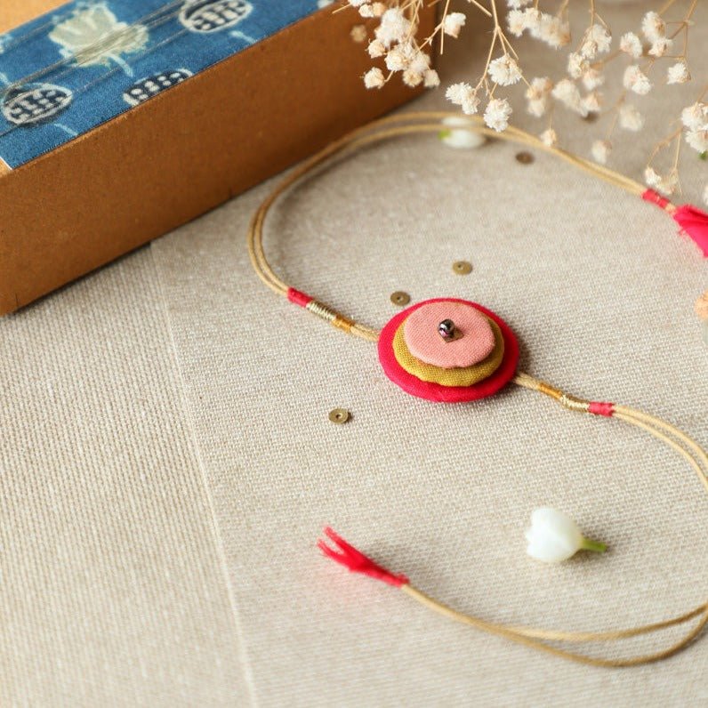 Upcycled Fabric Artisanal Rakhi | Color Rings