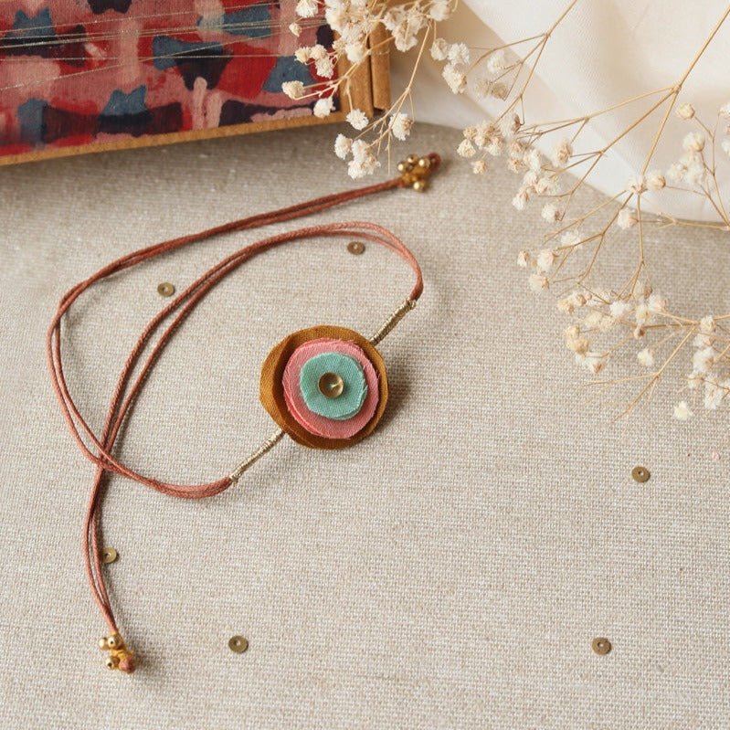 Upcycled Fabric Artisanal Rakhi | Multicolor Circles