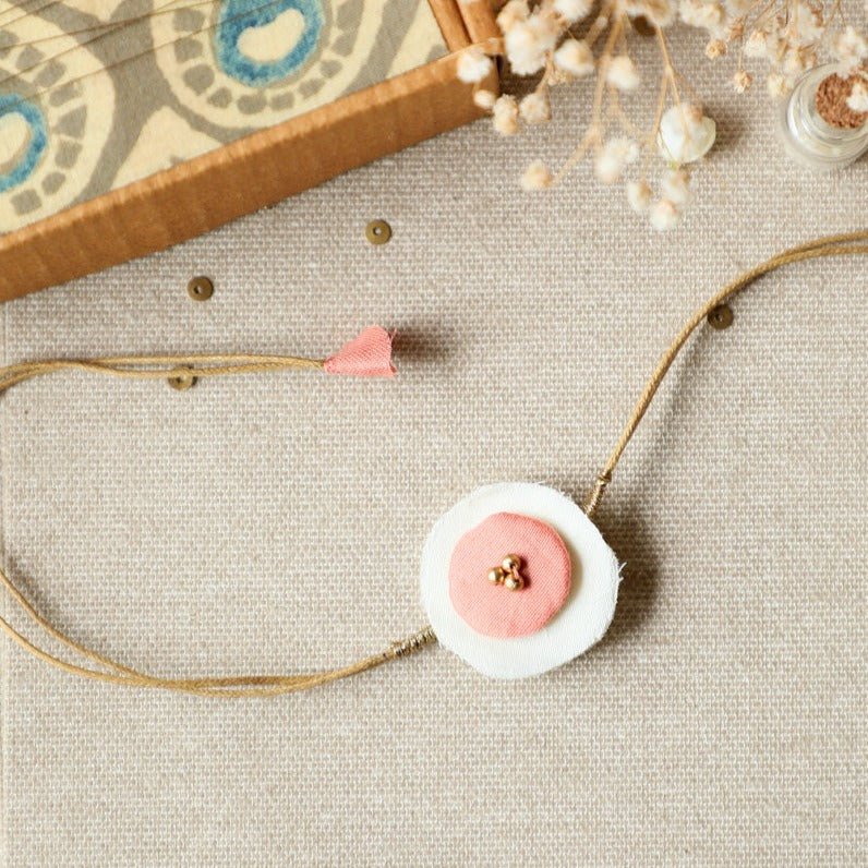 Upcycled Fabric Artisanal Rakhi- Pink