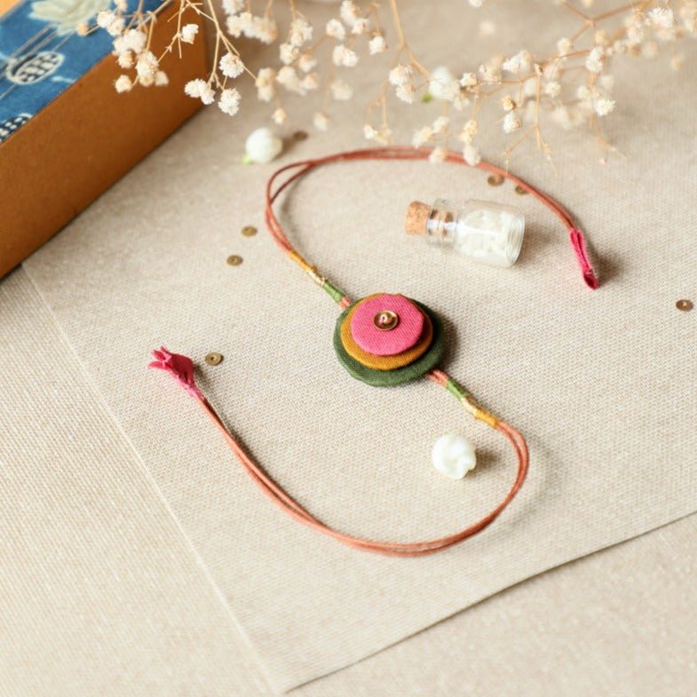 Upcycled Fabric Artisanal Rakhi | Stacked Circles