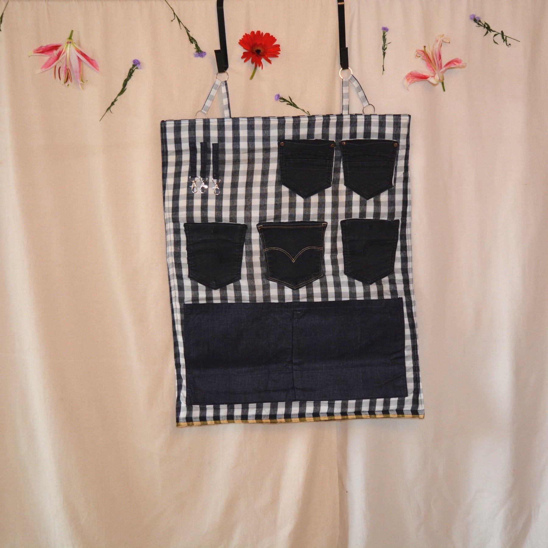 Upcycled Lookie Here Behind The Door Organiser- Checkers