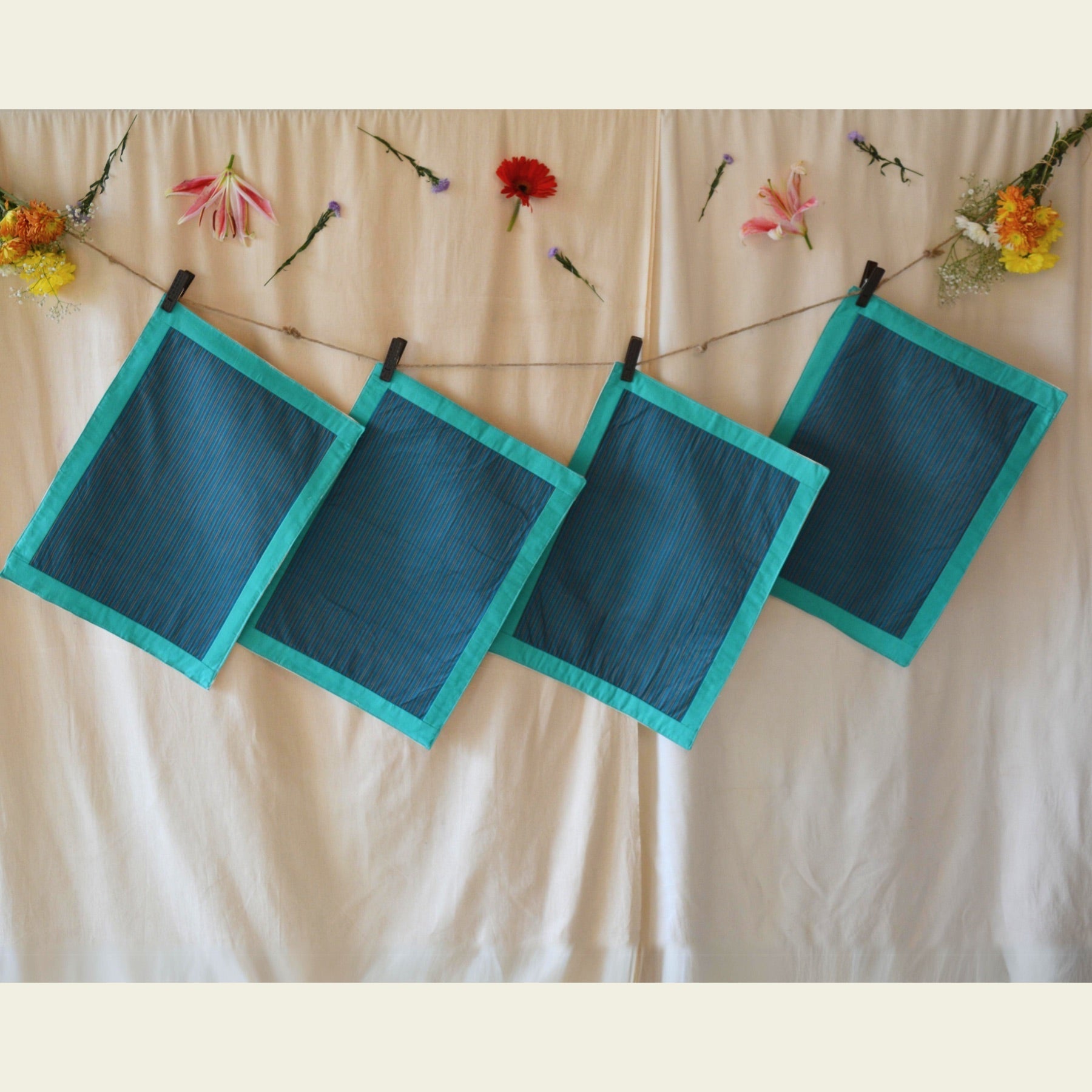 Upcycled Table Mat I Can Do Two Things- Blue Indies