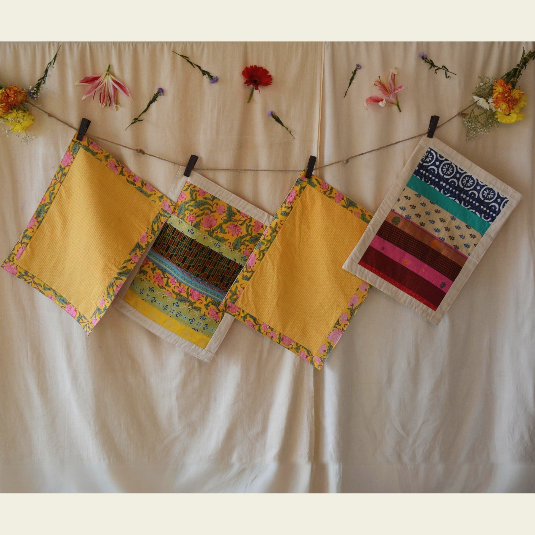 Upcycled Table Mat I Can Do Two Things- Indie Patch