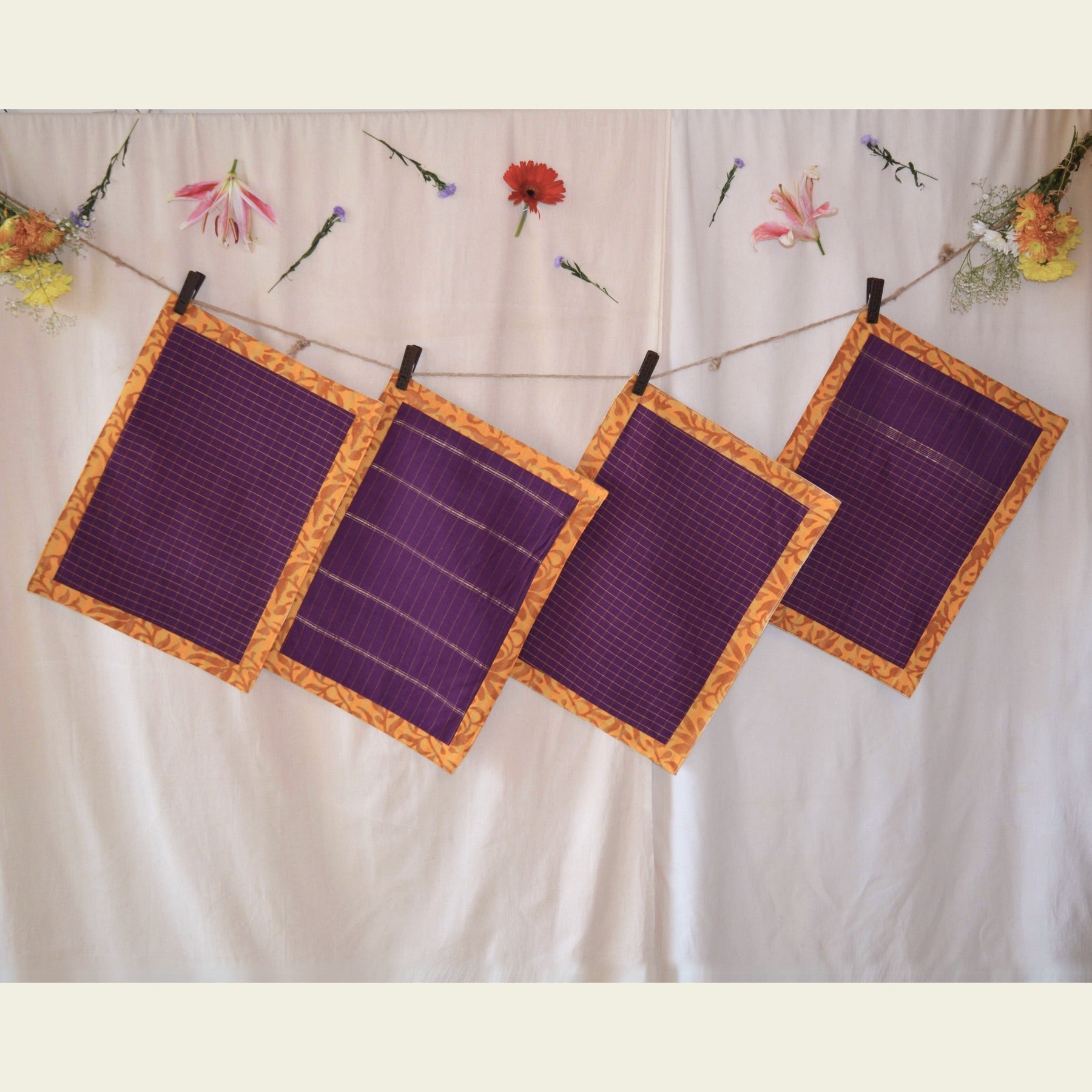 Upcycled Table Mat I Can Do Two Things- Violets