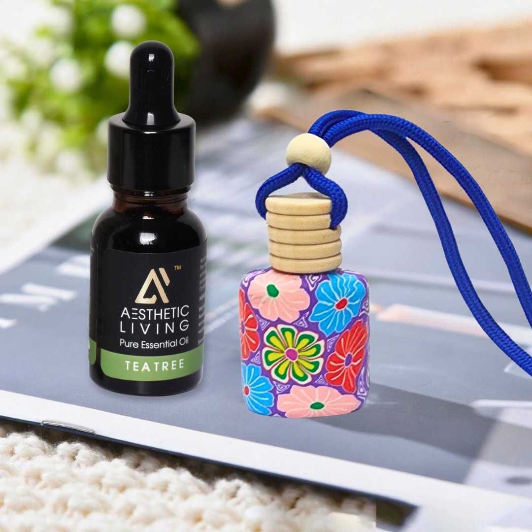 Floral Multishape Car Aromatizer Bottle with Essential Oil