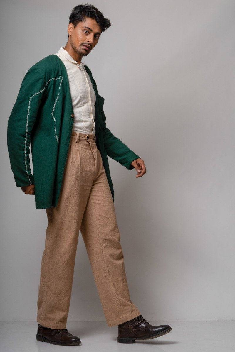 V-Neck Jacket | Green colour