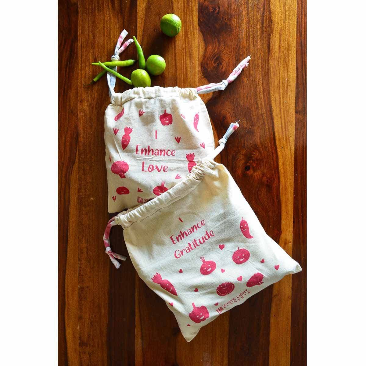 Vegetable Fridge Bags - Set of 3 - for Veggies, Roti, Sprouting & Paneer