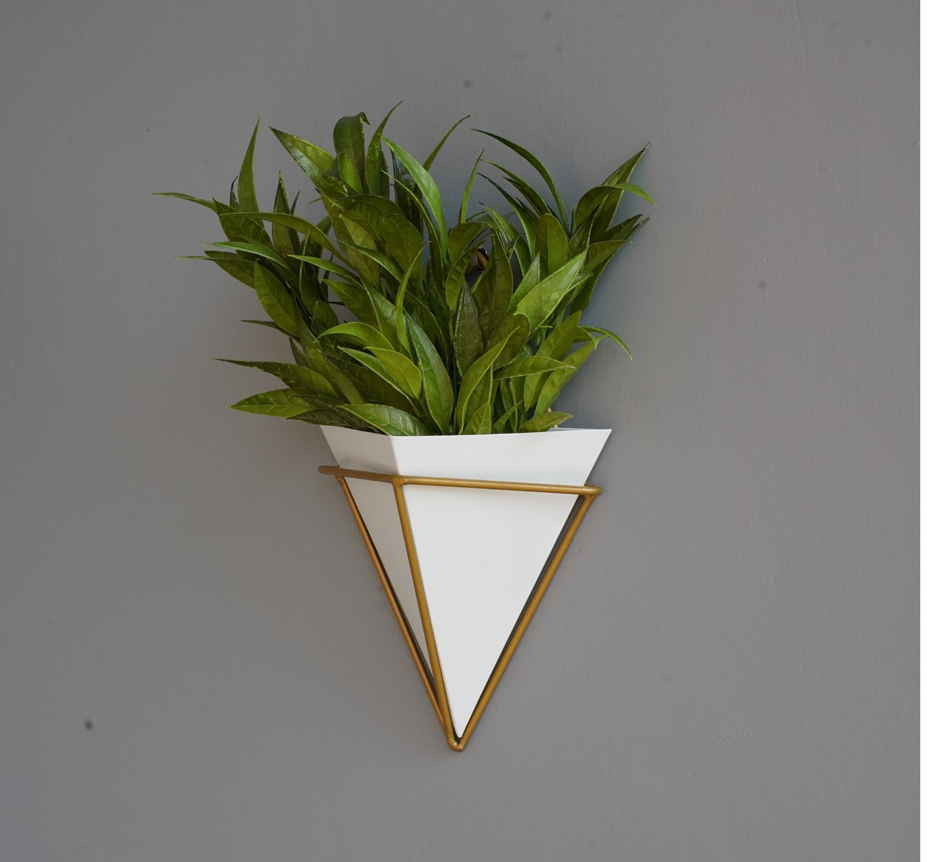 Wall Hanging Pots for Plants | White Pyramid - Pack of 2