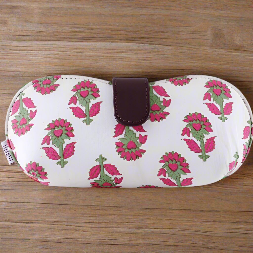 White Floral Sunglass Cover | Elegant & Eco-Friendly Design