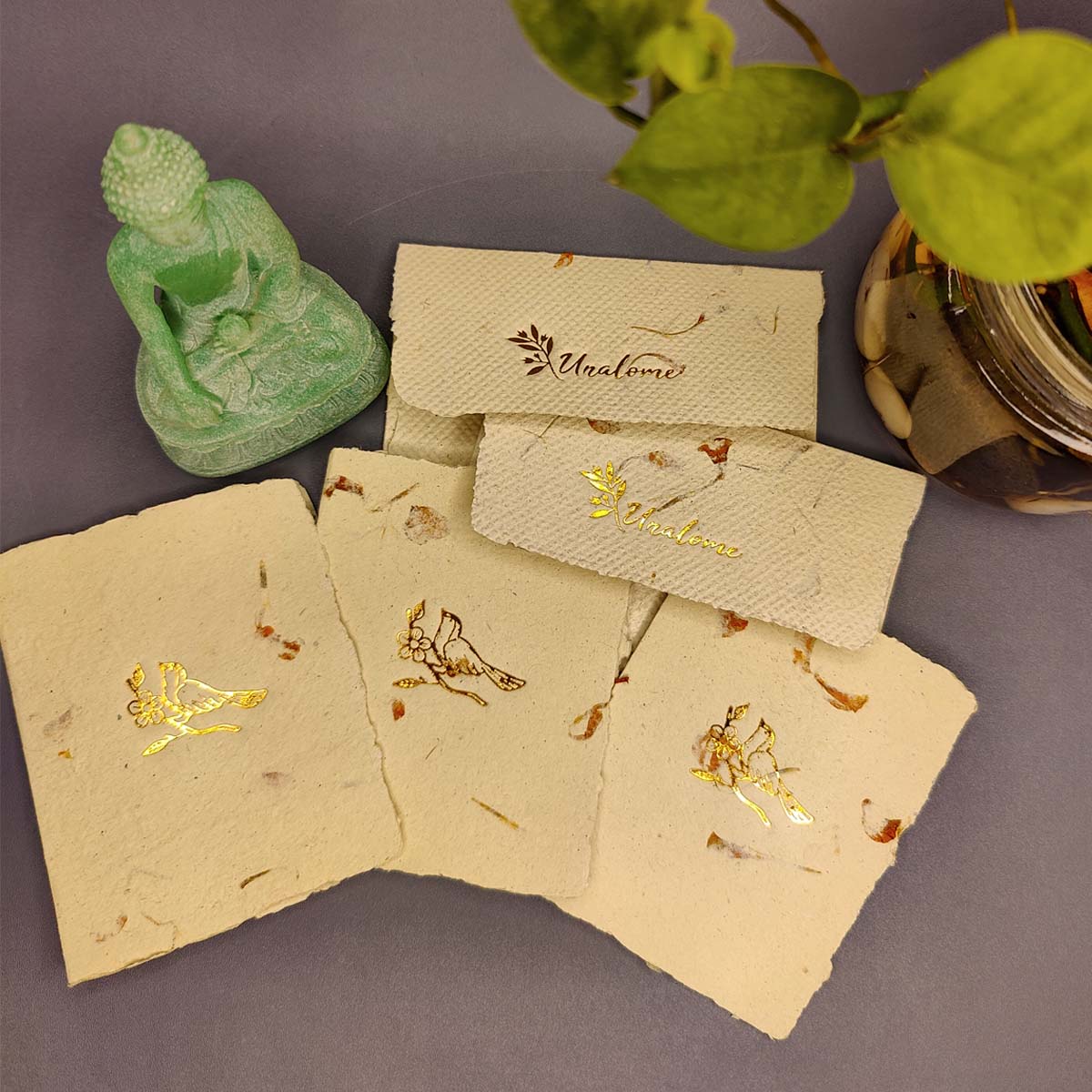 Wish Cards in Marigold Petal Paper- Bird