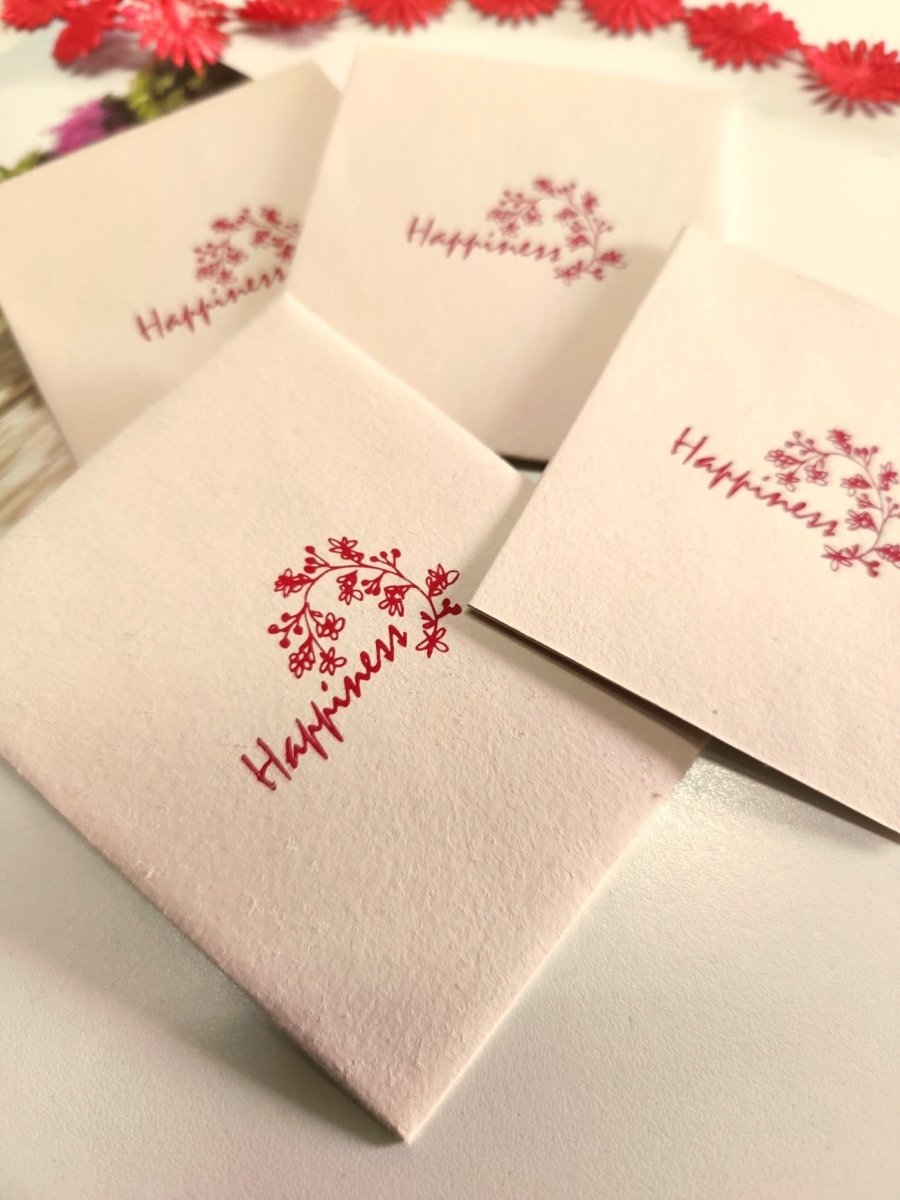 Wish Cards in Organic Cotton Rag paper- Happiness Beige