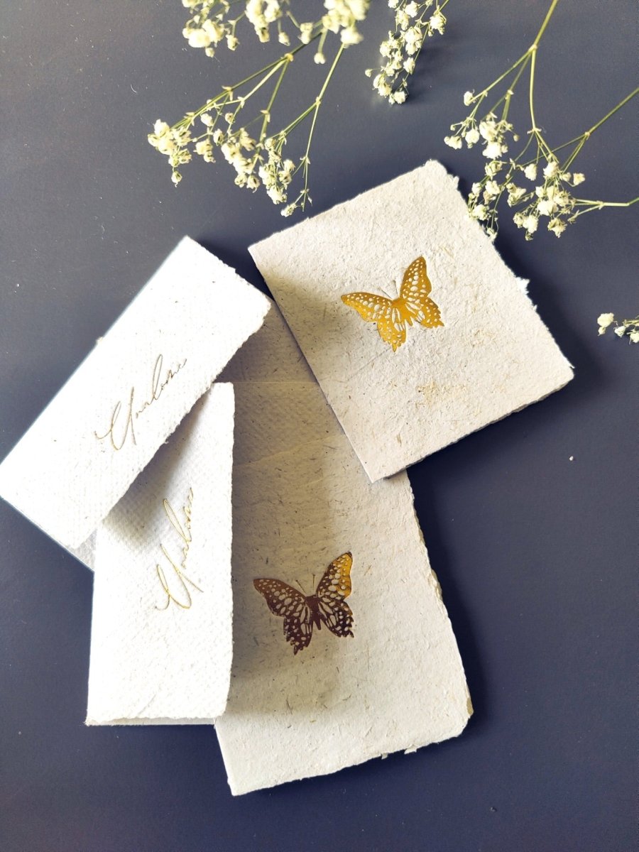 Wish Cards in Sugarcane Pulp Paper - Butterfly