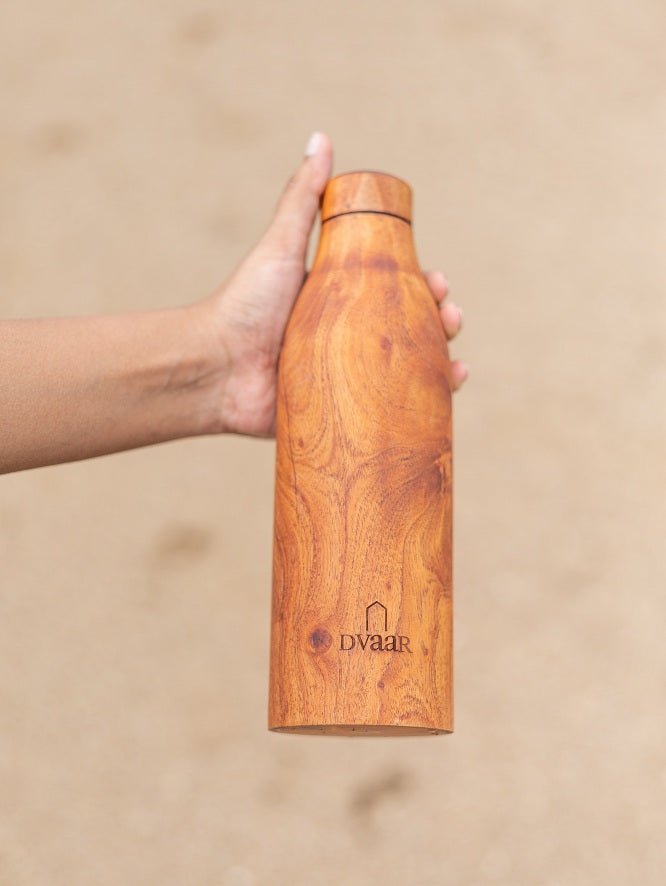 Wooden Copper Bottle Mahogany Wood 500ml