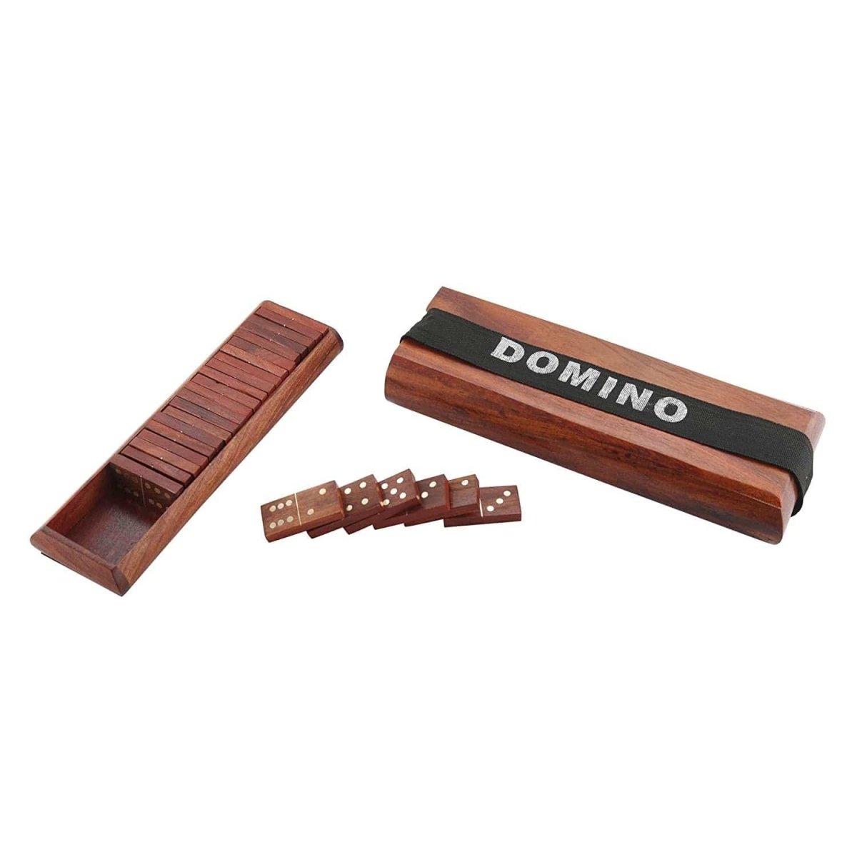 Wooden Domino Box with Dominoes | Handcrafted Games