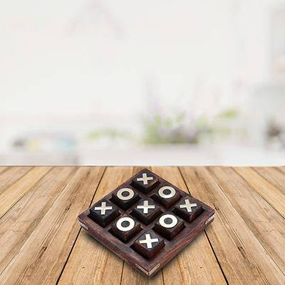 Wooden Noughts and Crosses | TIK Tak Toe Pedagogical Board - Dark Finish