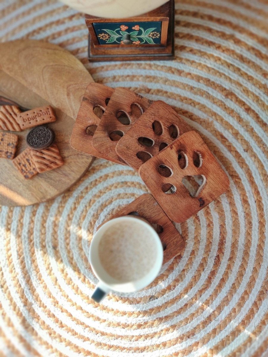 Wooden Paw Coasters - Set of 4