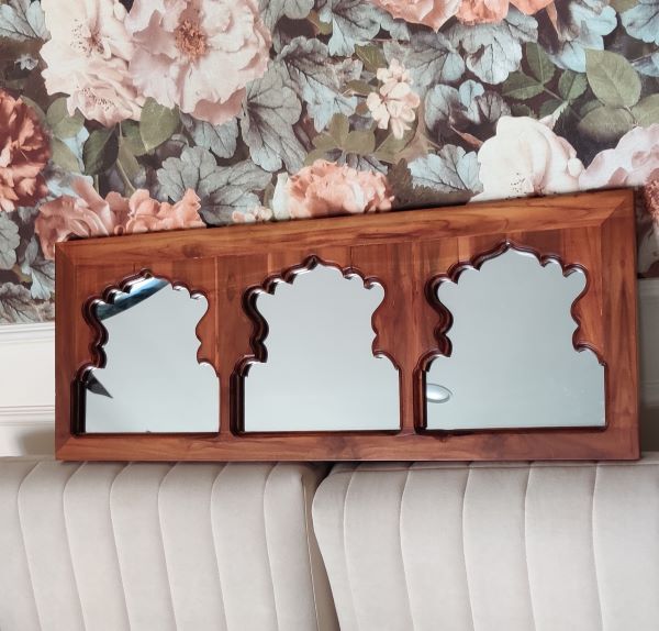 Wooden Vintage Jharokha Mirror | Medium
