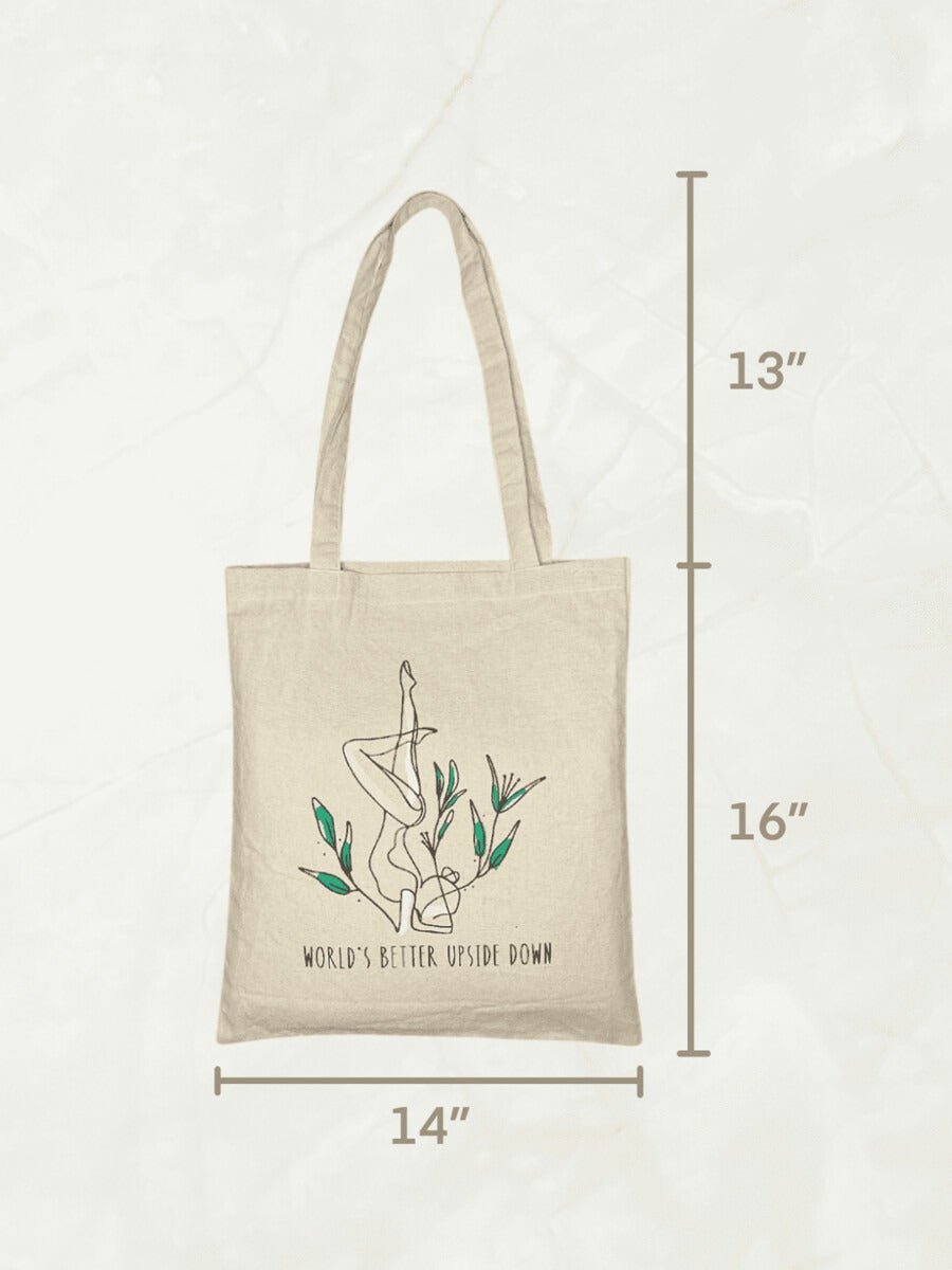 World's better upside down - 100% Cotton Canvas Tote Bag | Verified Sustainable Tote Bag on Brown Living™